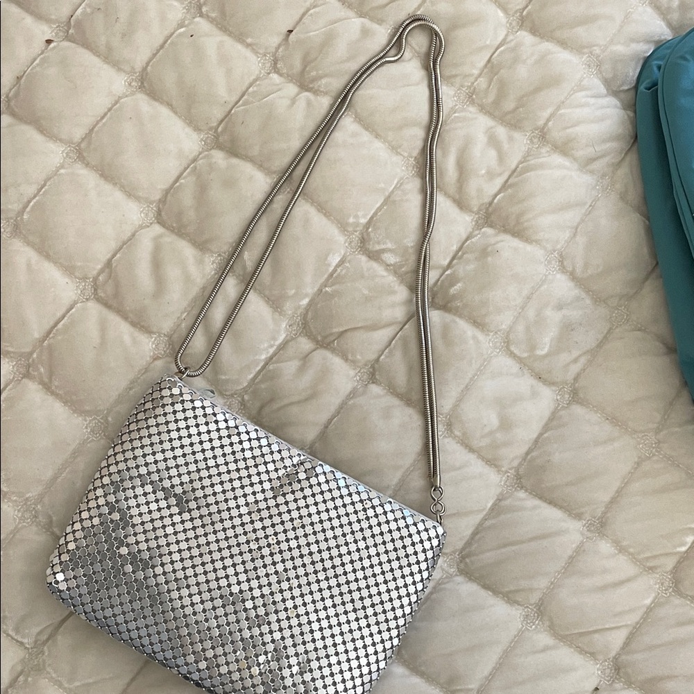 Connie Silver Mesh Crossbody Bag